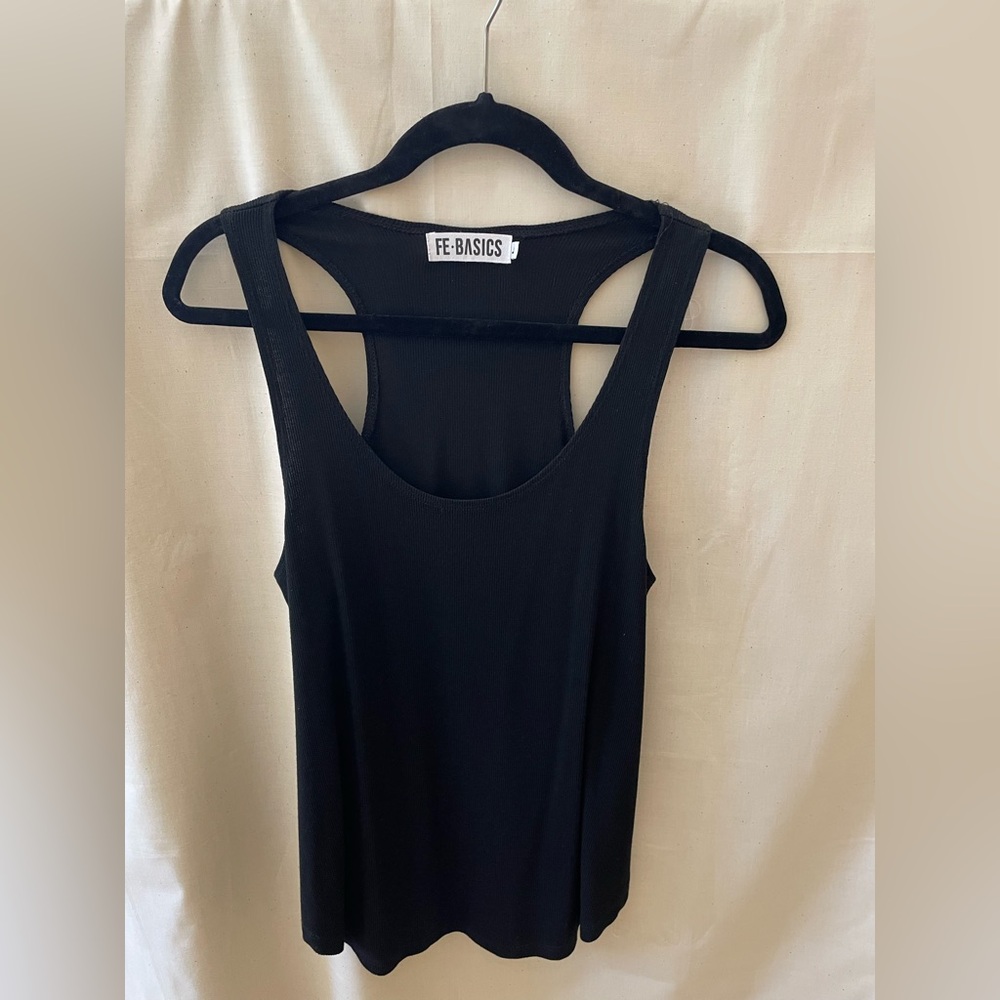 FE Basics Black Ribbed Tank Top